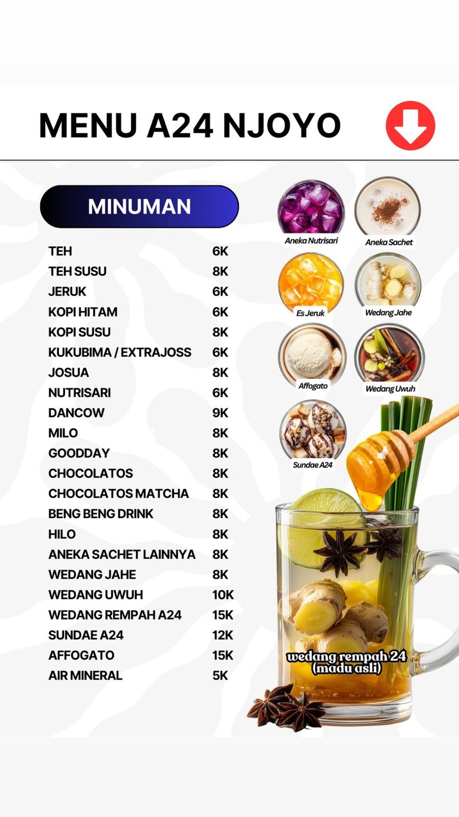 Menu A24 Njoyo 2